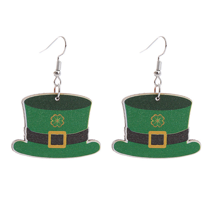 Wholesale  Carnival wooden earrings carnival truck clown hat earrings holiday earrings