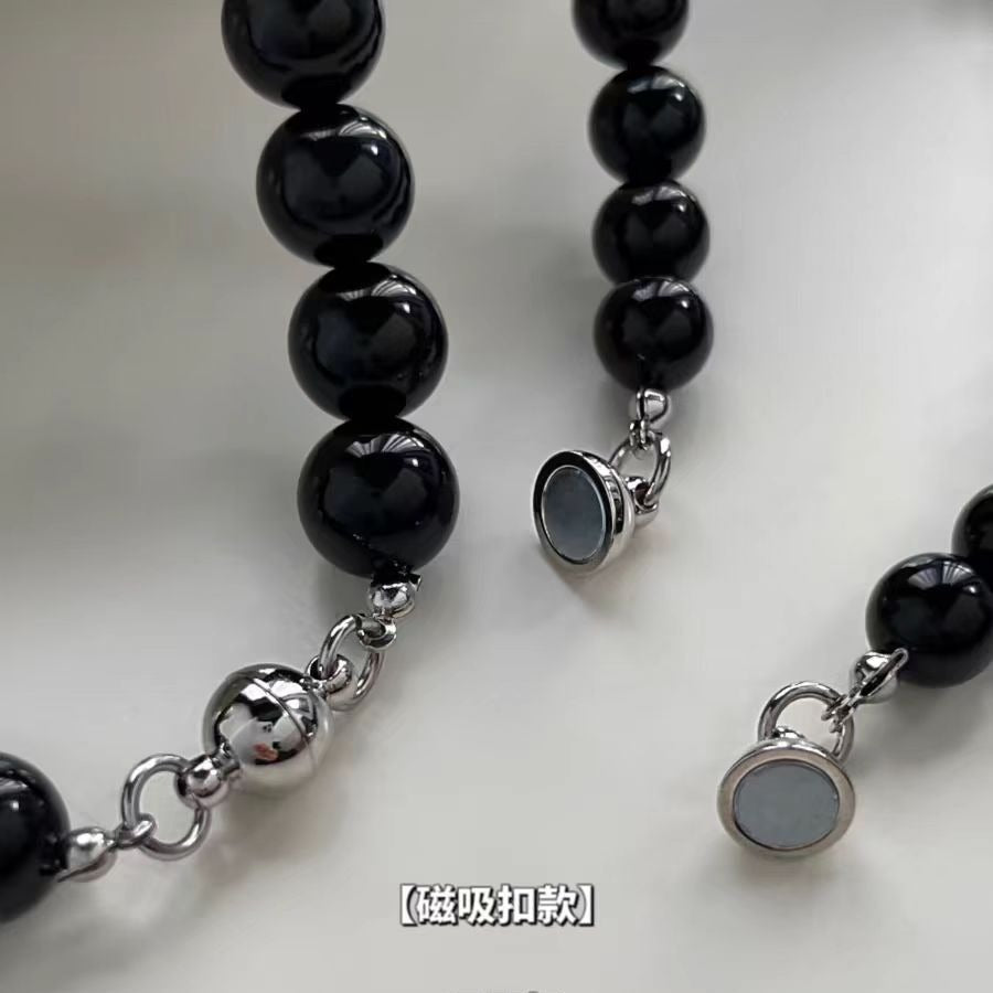 Wholesale Black Pearl Magnetic Buckle Necklace
