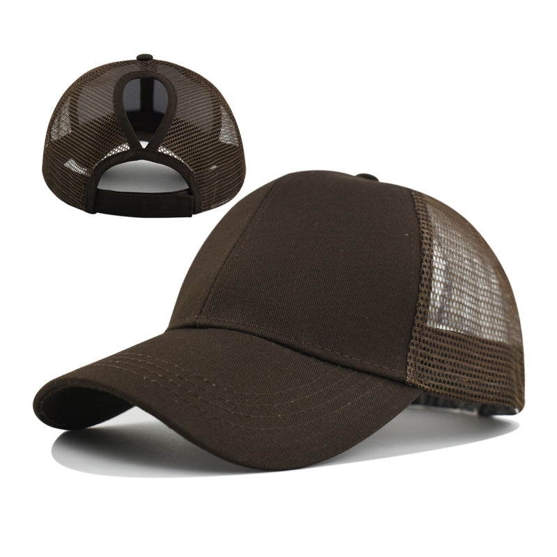 Wholesale Stylish Leopard Print Baseball Cap with Ponytail Hole,  Women' s Mesh Adjustable Hat