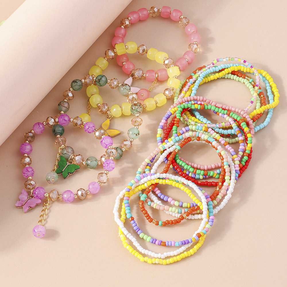 Wholesale  Bohemian style animal beaded bracelets butterfly rice bead bracelet