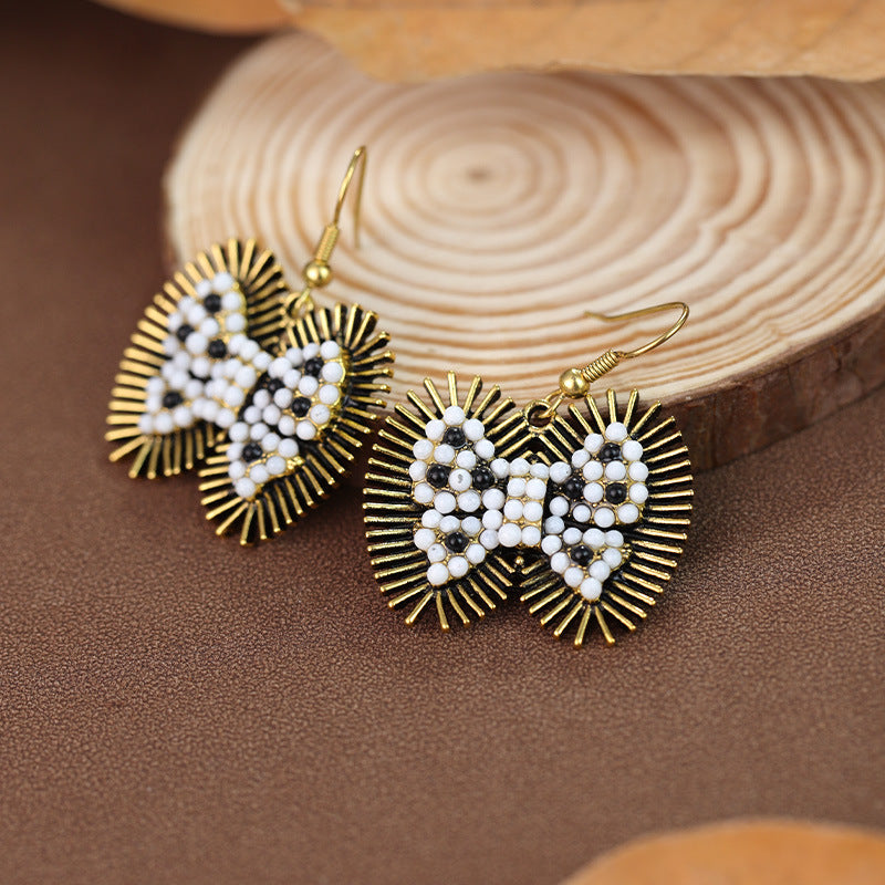 Wholesale Bohemian ethnic style heart-shaped ear hooks