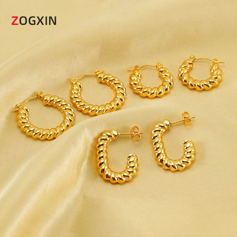 Wholesale  retro titanium steel circle earrings