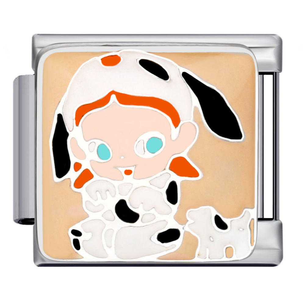 Pulsera de encanto italiano de 5 piezas al por mayor de 9 mm empalme de bricolaje lindo pulsera compuesta de acero inoxidable creativo