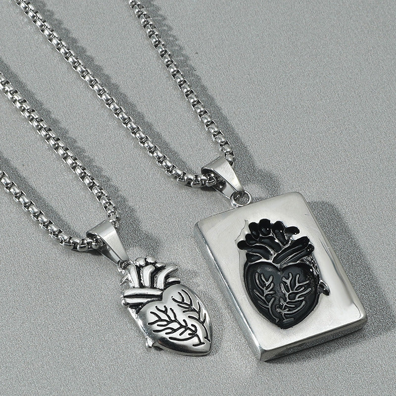 Wholesale  Creative Heart  Pendant Gold and Silver Necklace
