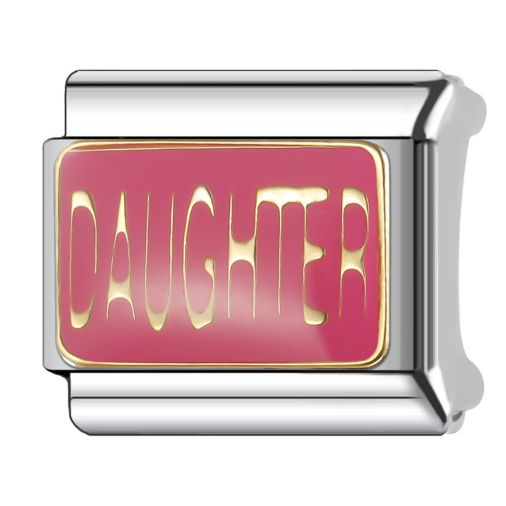 Wholesale Italian Charm Bracelet 9mm DIY English Series Creative Stainless Steel Composable Bracelet