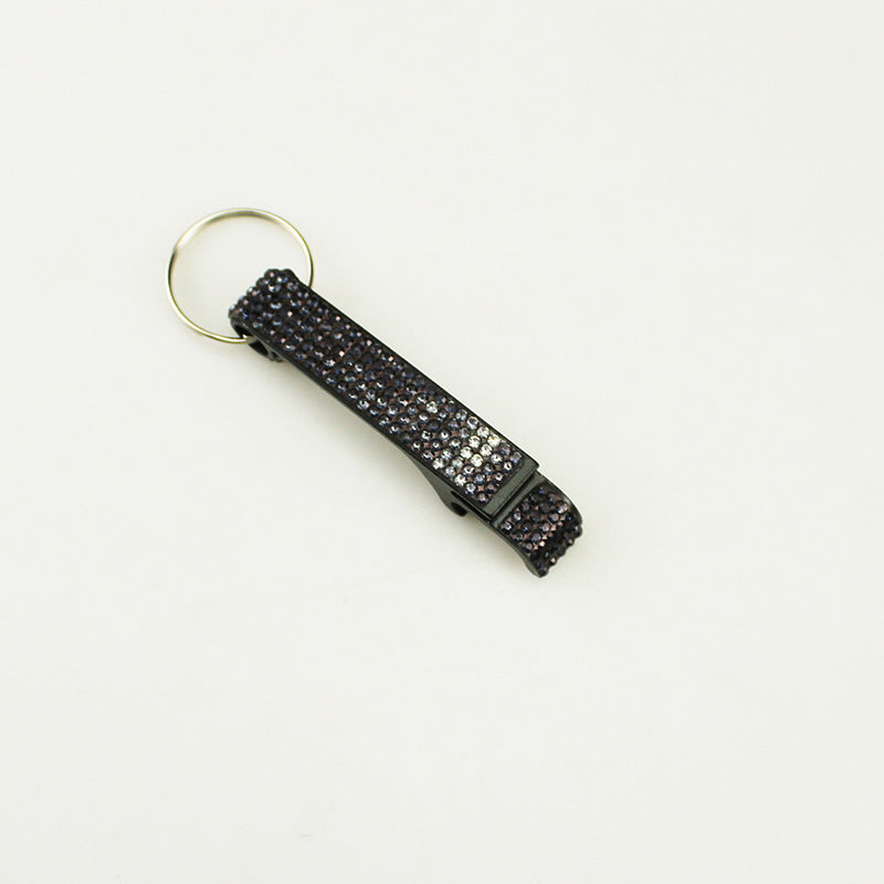 Wholesale Creative multifunctional aluminum alloy keychain with diamond ornaments
