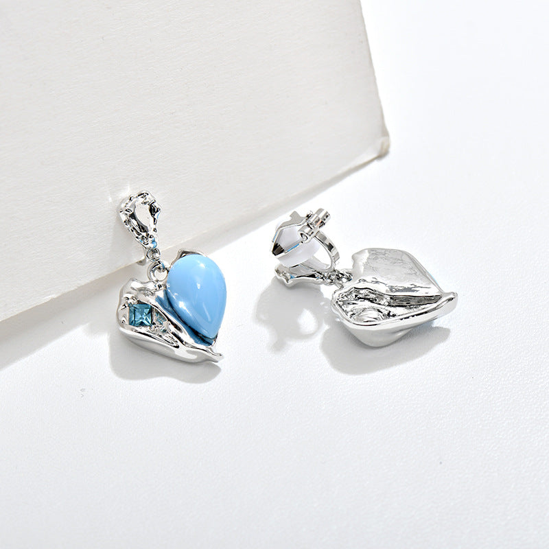 Wholesale Love Silver Needle Resin Heart Earrings ACC-ES-Jiuj002