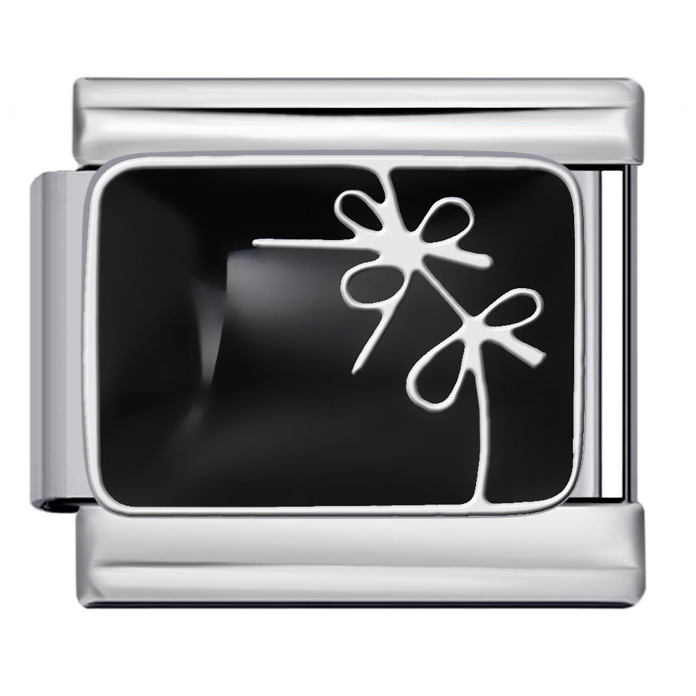 Wholesale 5pcs Italian Charm Bracelet 9mm DIY Splicing Black Pink Pattern Stainless Steel Composable Bracelet