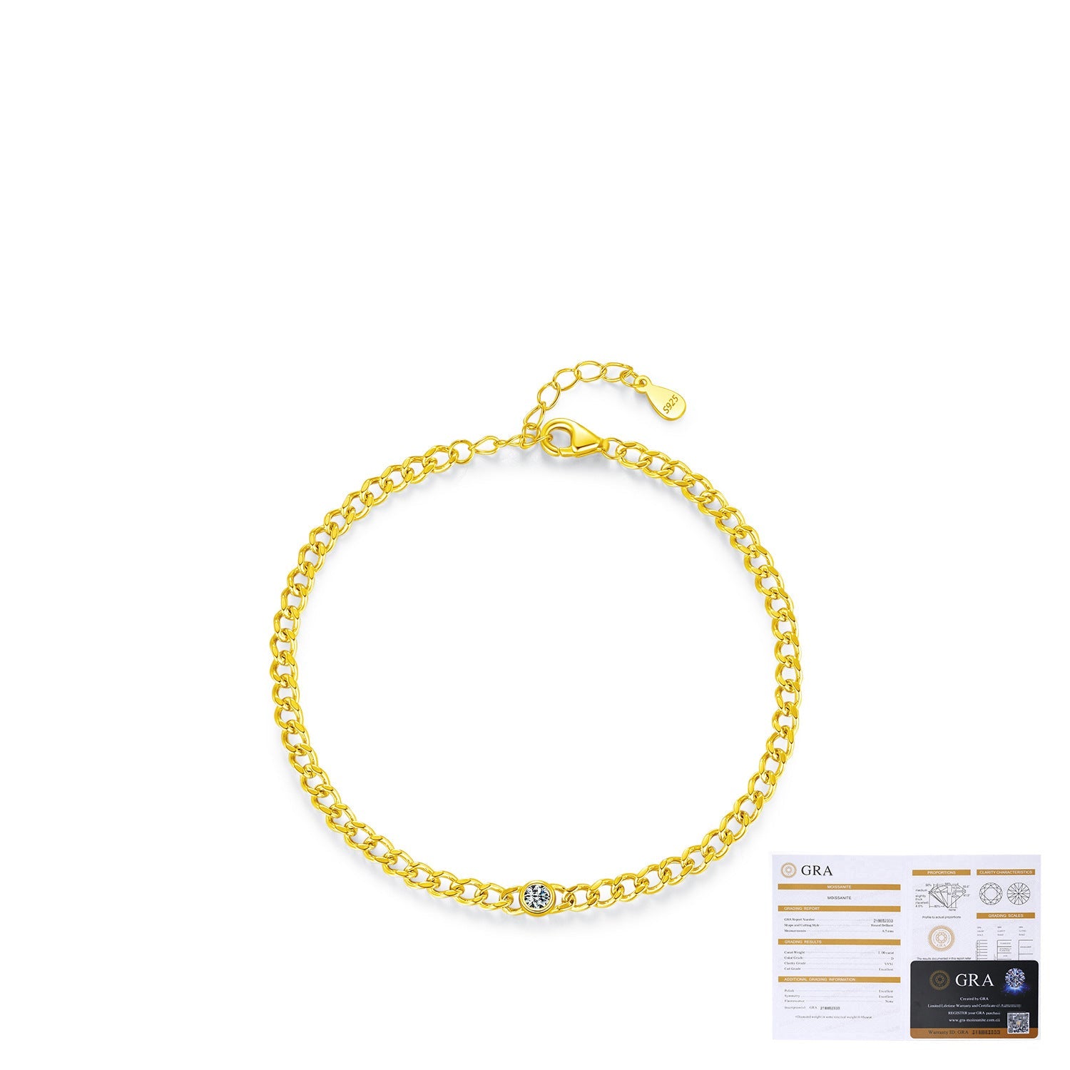 Wholesale D Color Mosan Diamond S925 Sterling Silver Flash Diamond Bracelet