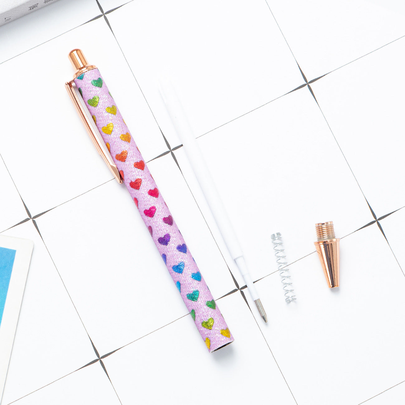 Wholesale Gold Powder Press Ballpoint Pen Glitter Chalk Metal Pen ACC-PN-HuaHao018