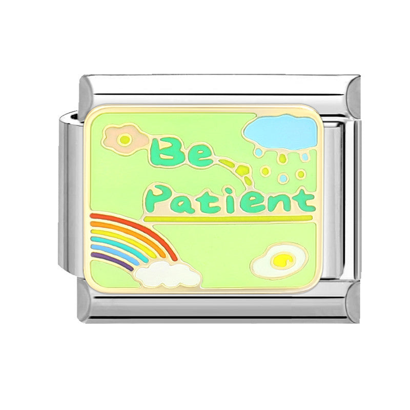 Wholesale Italian Beaded Bracelet 9mm DIY Splicing Removable Yellow Cartoon Series Stainless Steel Combinable Bracelet