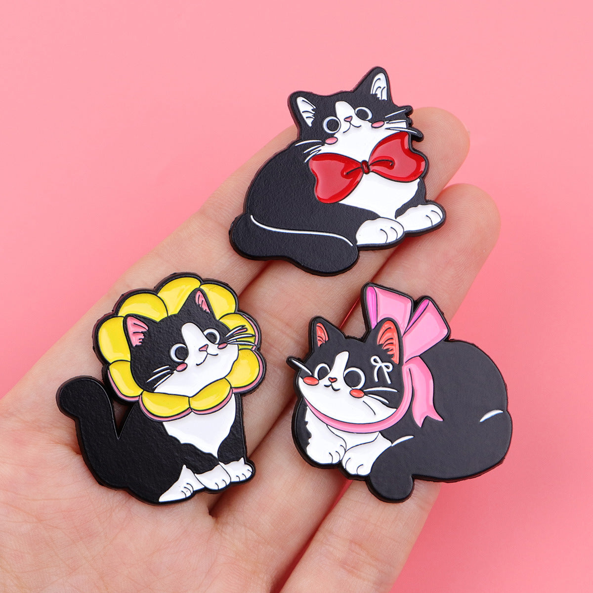 Wholesale 5pcs Black Cat Animal Brooch