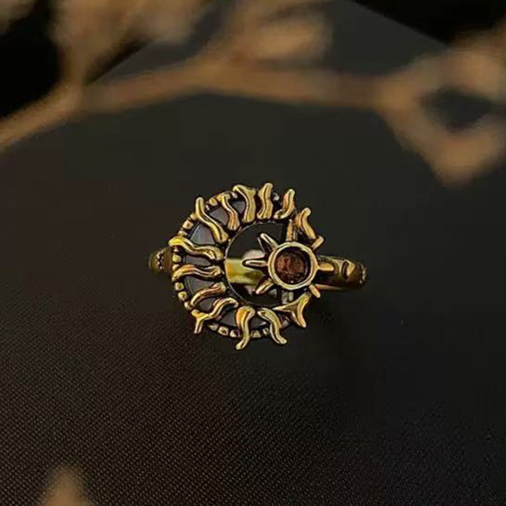 Wholesale Vintage Star and Moon Ring - Adjustable Zinc Alloy Fashion Jewelry,  Perfect for Gifting or Everyday Wear