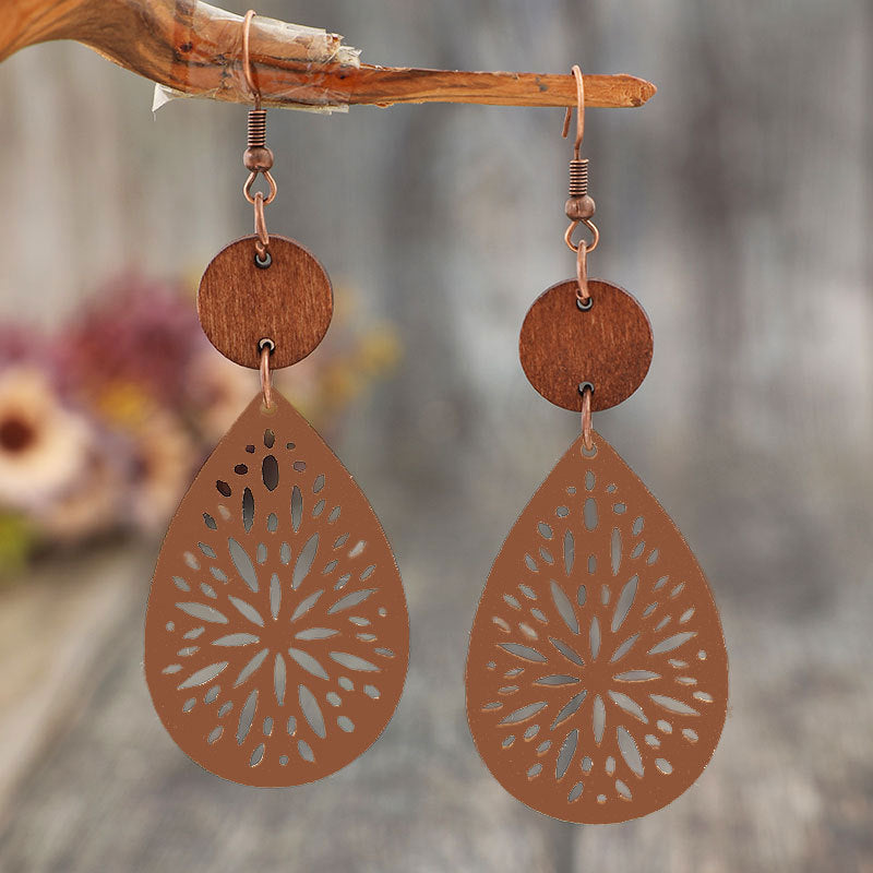 Wholesale Bohemian Retro Multi-Color Drop Leather Earrings Fashion Accessory for Party Gift