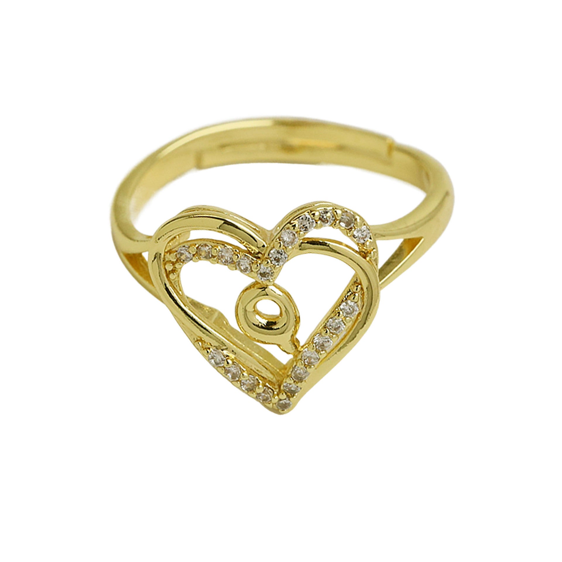 Wholesale  gold love heart-shaped 26 English letters open heart fashion  ring