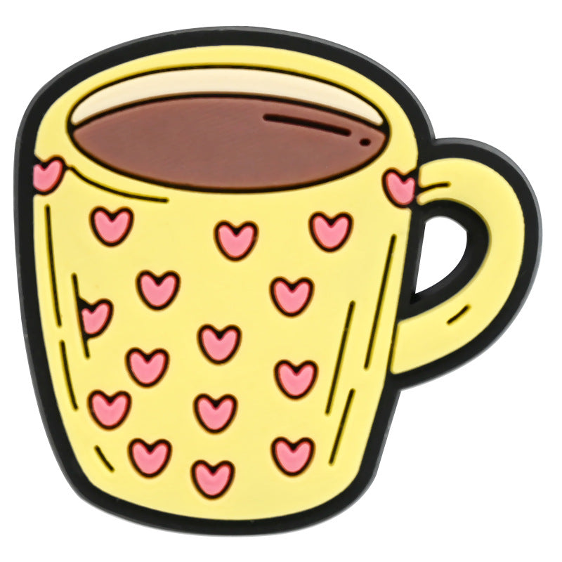 Wholesale Random 100pcs Cartoon Tableware Cups PVC Soft Rubber Shoe Buckle Decoration ACC-SC-RYY060