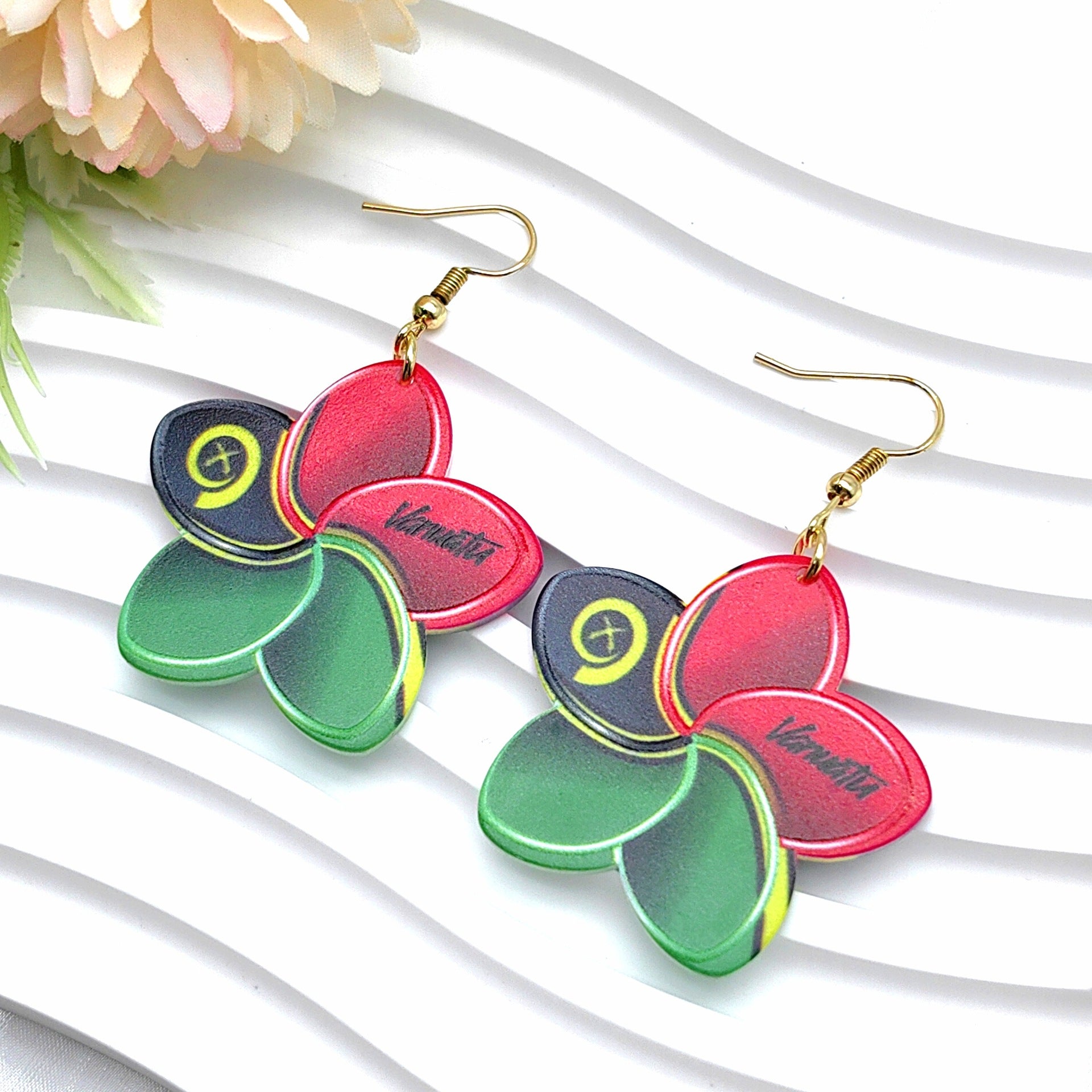 Wholesale National Flag Color Acrylic Independence Day Earrings ACC-ES-Xizhao018