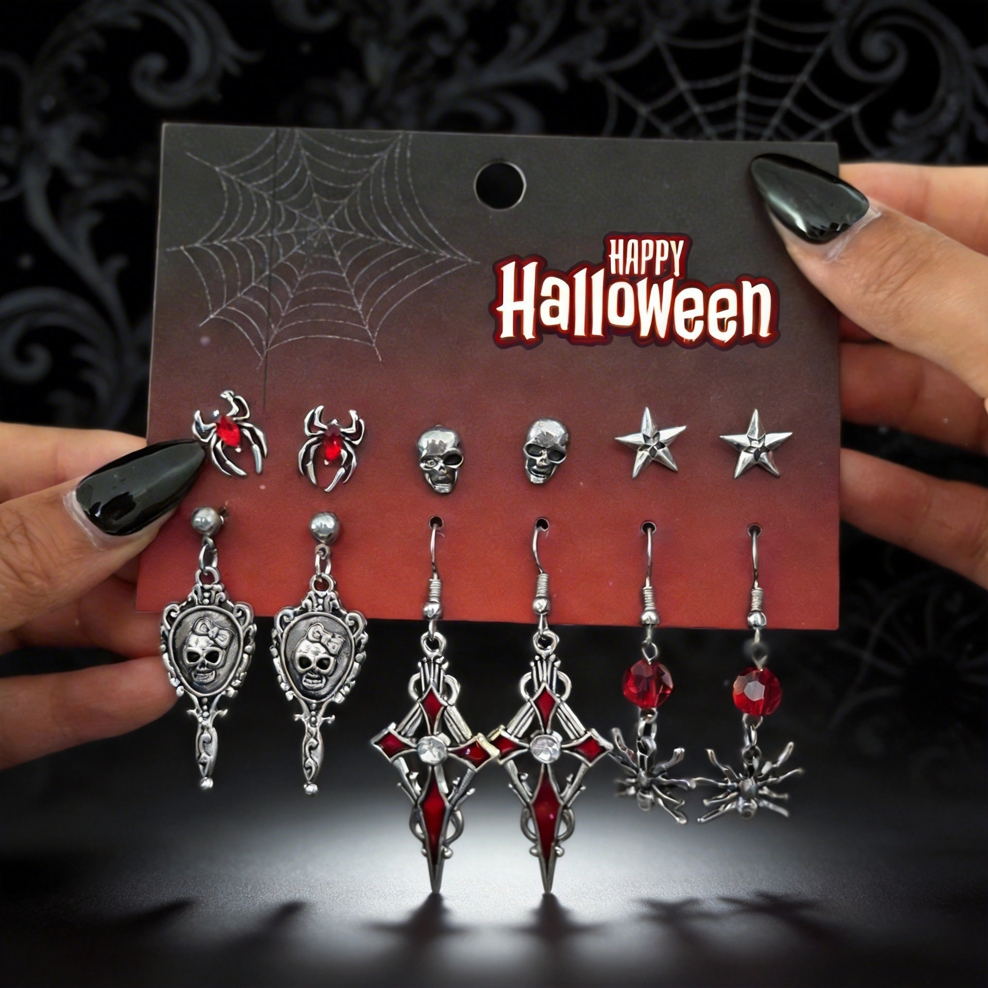 Wholesale Zinc Alloy Gothic Cross Ear Studs Dark Design  Fashion Accessory