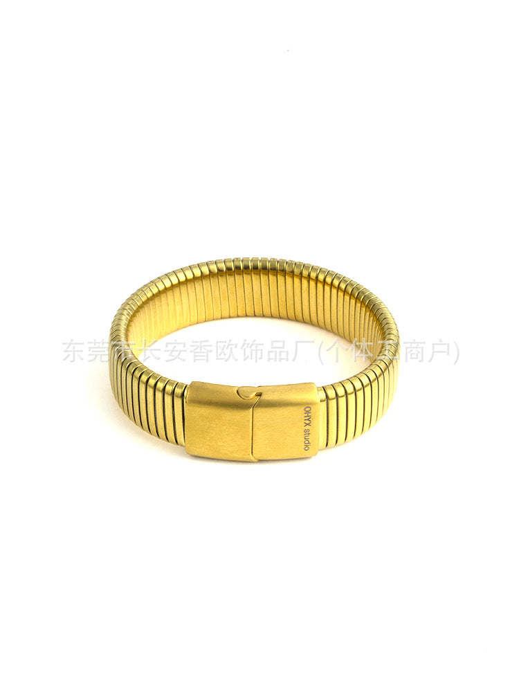 Wholesale Striped Silver Niche Clip Bracelet ACC-BT-Xiangou001