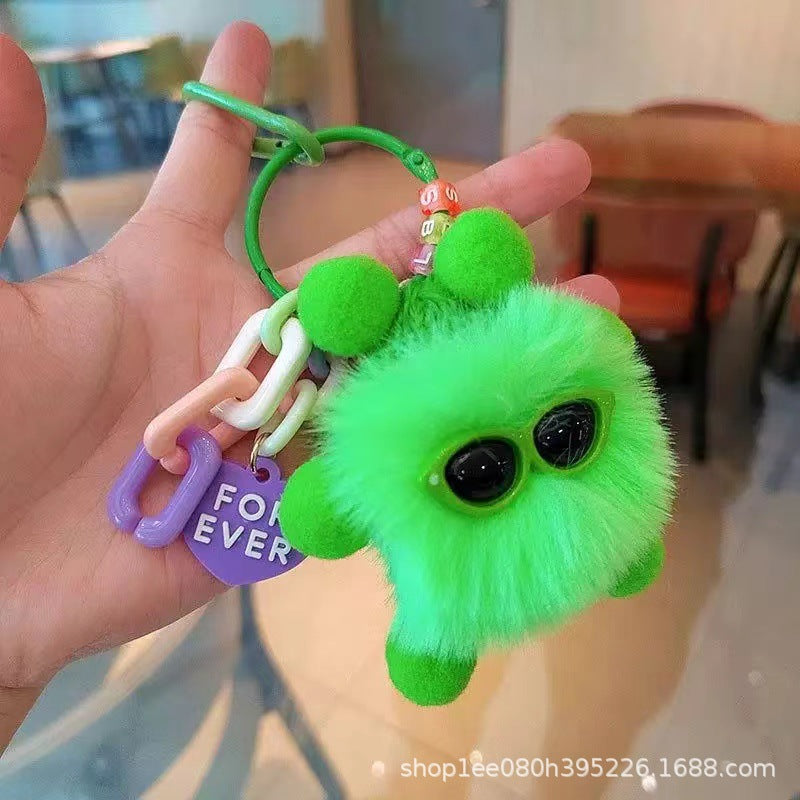 Wholesale cute cartoon briquettes little monster plush doll keychain