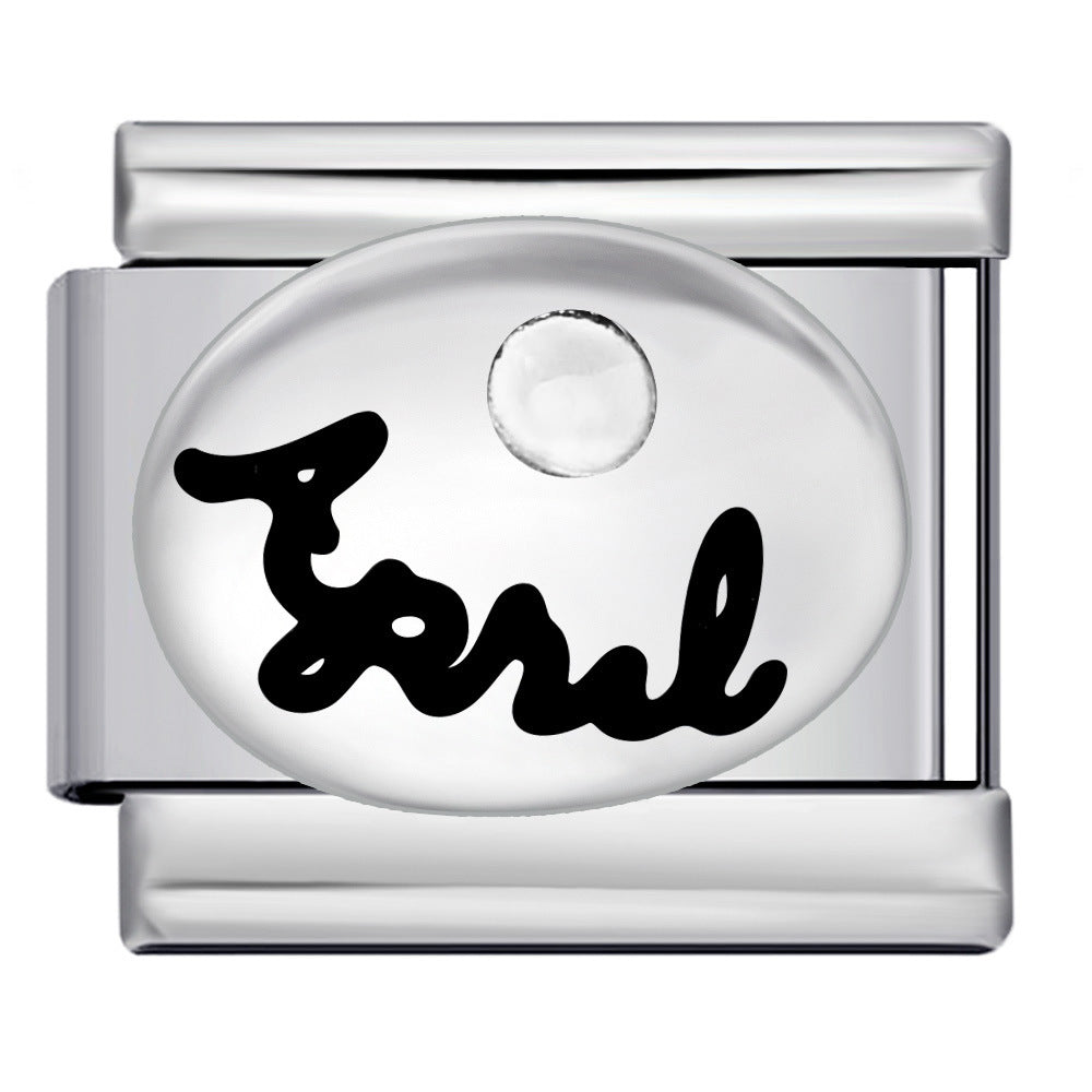 Wholesale Italian Charm Bracelet 9mm DIY Splicing 12 Birthstones Stainless Steel Composable Bracelet