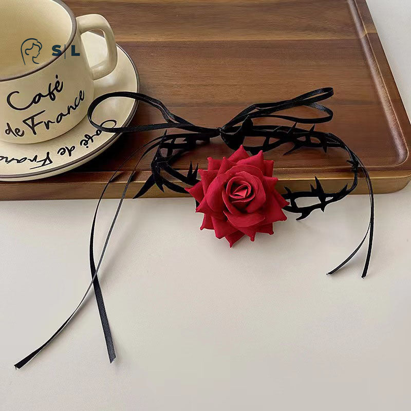 Wholesale  thorn rose choker collar elegant  personality clavicle chain