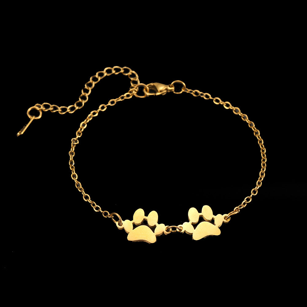 Wholesale Stainless steel pet paw print bracelet