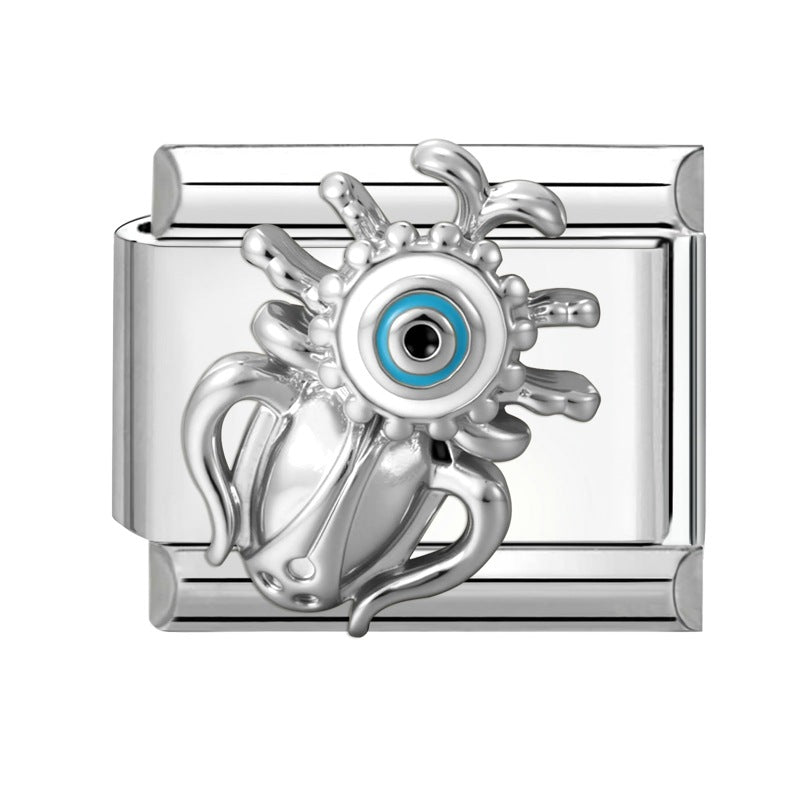 Wholesale 9mm Italian Charm Starter Bracelets DIY Evil Eye Series Stainless Steel Composable Bracelet