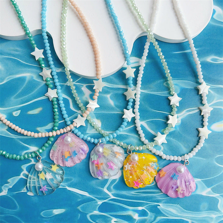 Wholesale Beaded Natural Stone Shell Necklace