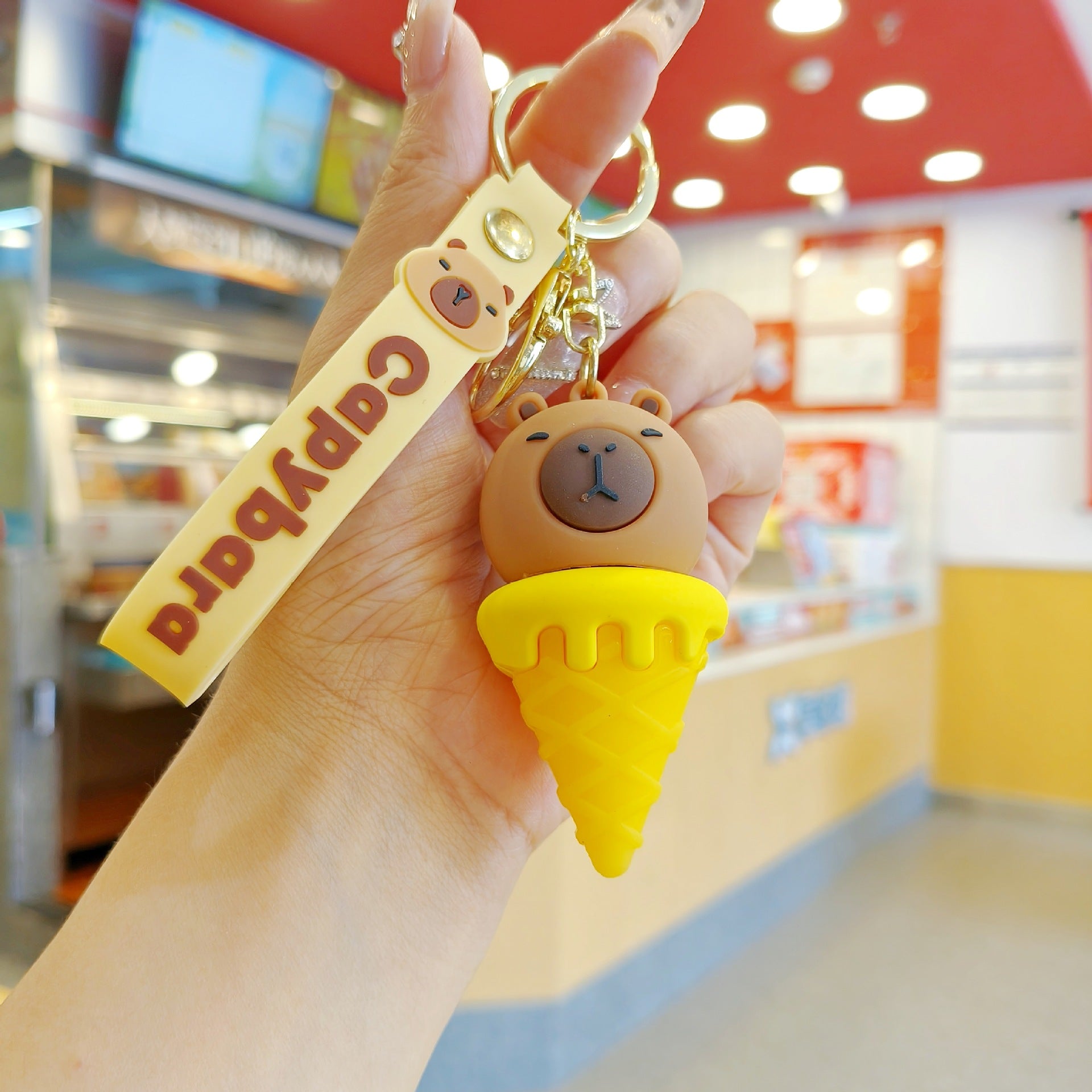 Wholesale Cute cartoon PVC capybara keychain