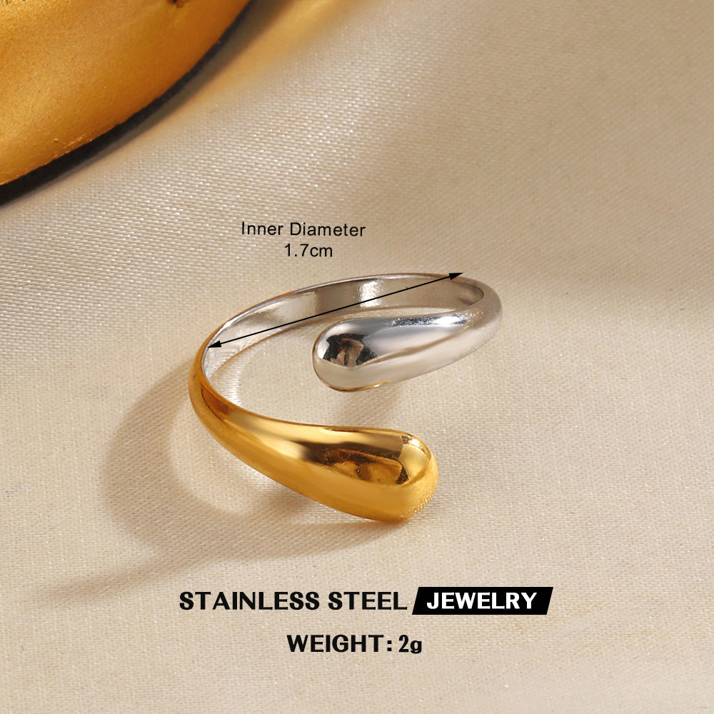 Wholesale Stainless Steel Contrast Color Ring for Women Fashion Accessory Everyday Wear