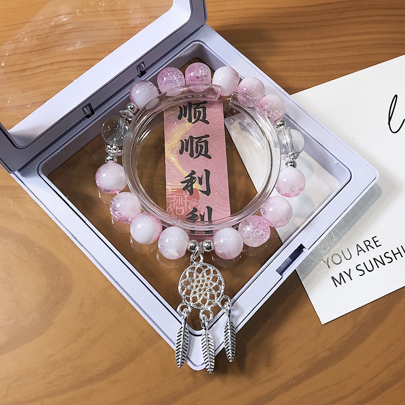 Wholesale Fairy Glass Dream Catcher Bracelet - Trendy Handmade Jewelry Accessory