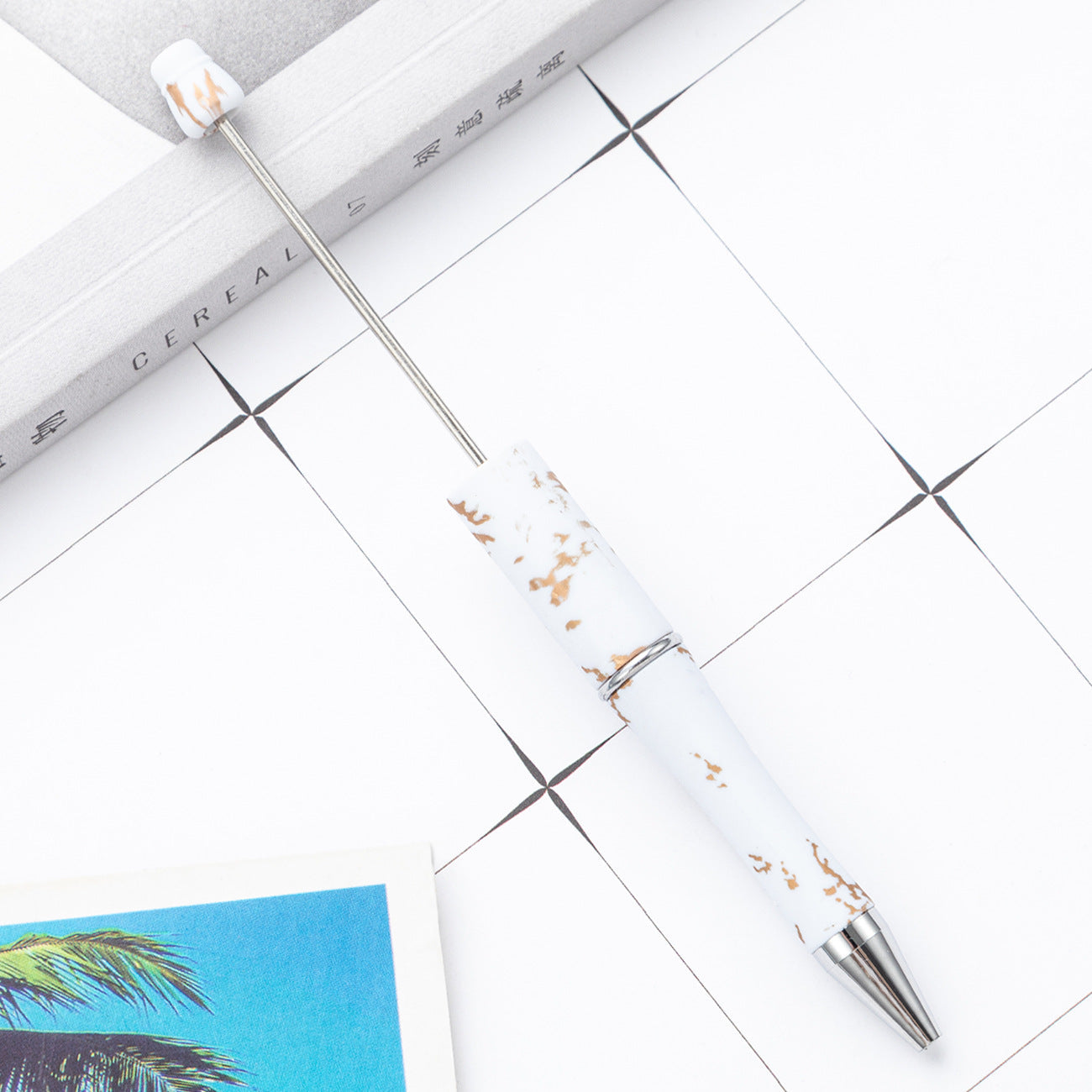 Wholesale Beadable Pens Cow Print Leopard Print Christmas Plastic Pen DIY for Beaded