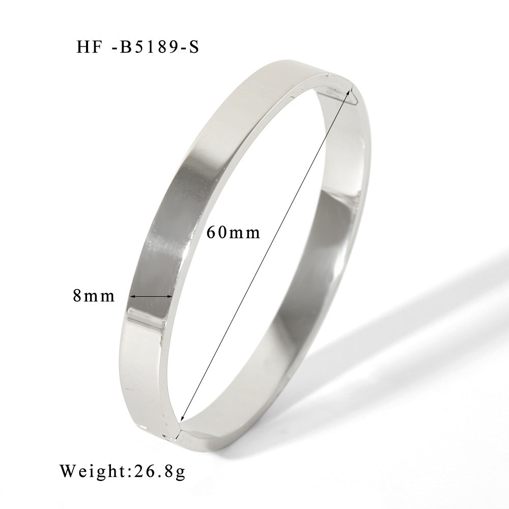 Wholesale Classic Stainless Steel Gold Plated Ladies Bracelet 18K Mirror Polished Jewelry Accessory