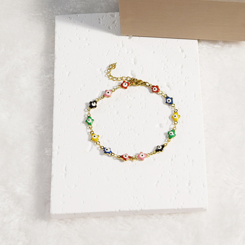 Wholesale Stainless Steel 18K Turkish Devil's Eye Bracelet