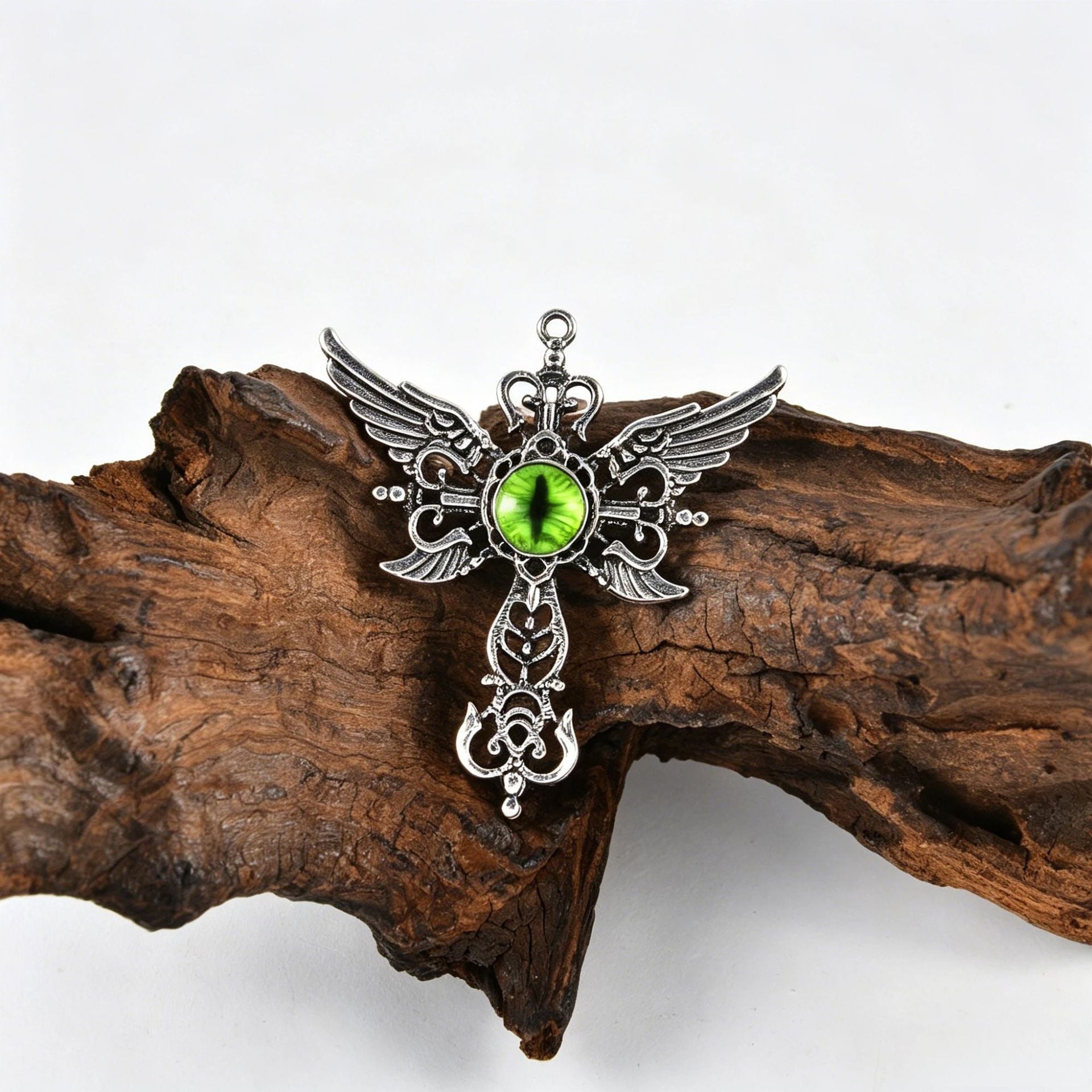 Wholesale Red Angel Wings Cross Pendant Necklace,  Vintage Evil Eye Design Boutique Jewelry Gift