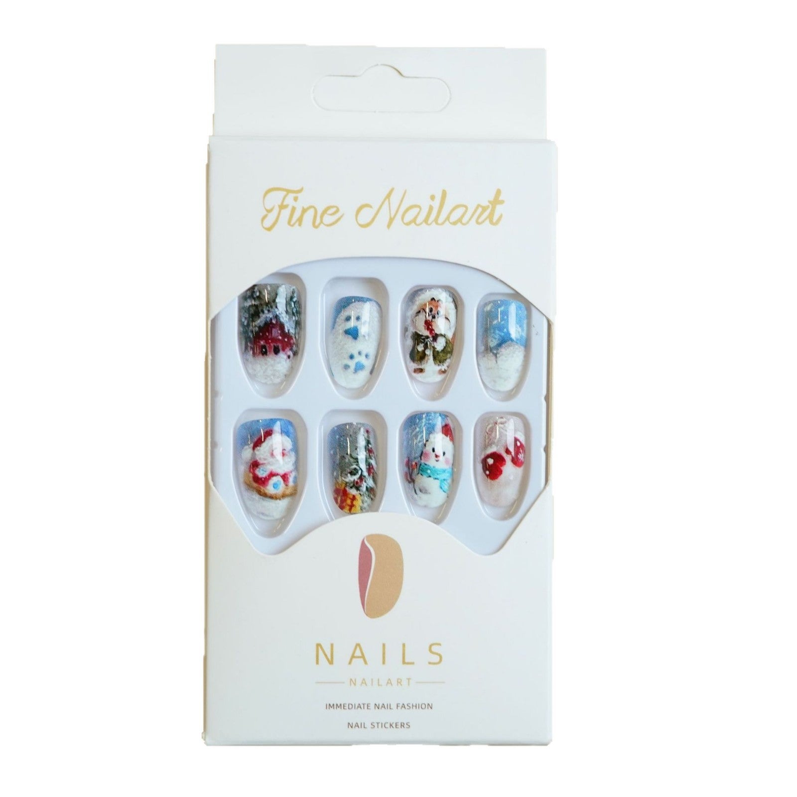 Wholesale 24 Pieces/ box Christmas  Nails Kits Nail Stickers