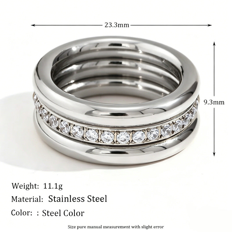 Wholesale Trendy Niche Design Stainless Steel 18K Gold Plated Zircon Jewelry Set,  Everyday Wear for Women