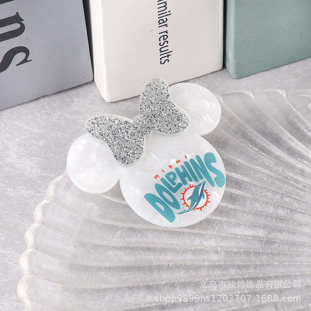 Wholesale 10PCS Acrylic DIY Loose Powder Cartoon Bowknot Brooch Patches