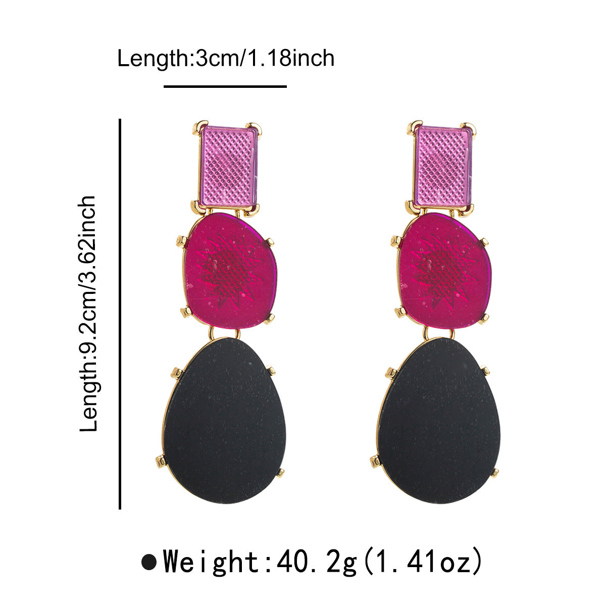 Wholesale E14224 Fashion exaggerated transparent resin earrings earrings irregular geometric earrings party dress accessories