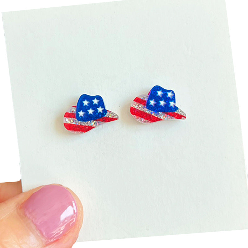 Wholesale Independence Day Small Exquisite Shiny Bright Earrings