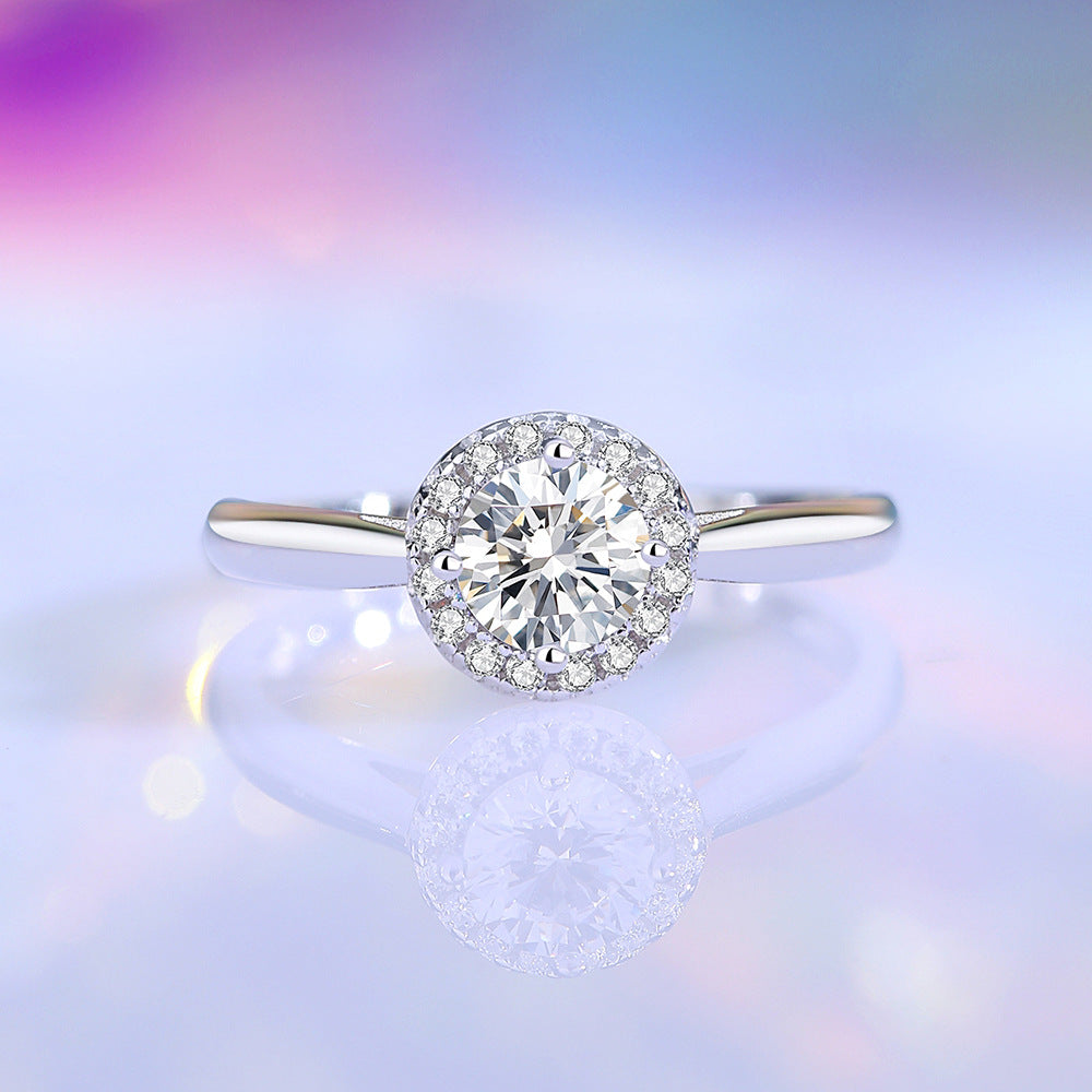 Wholesale 925 silver diamond moissanite zircon open ring