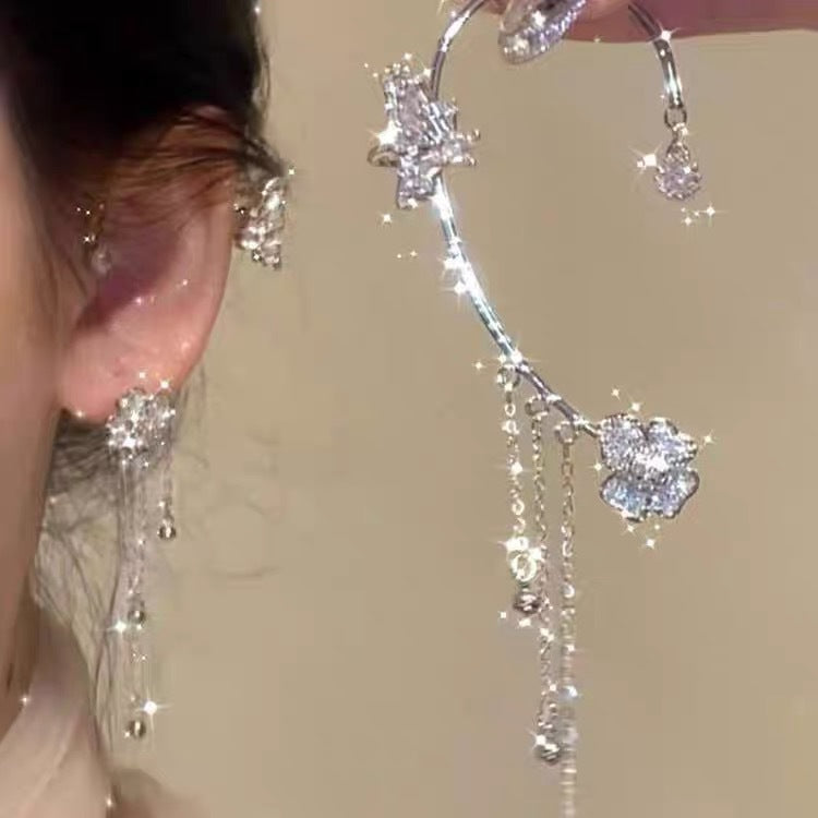 Wholesale Butterfly Floral Dance Ear Cuffs Tassel Fashion Accessory Boutique Party Gift