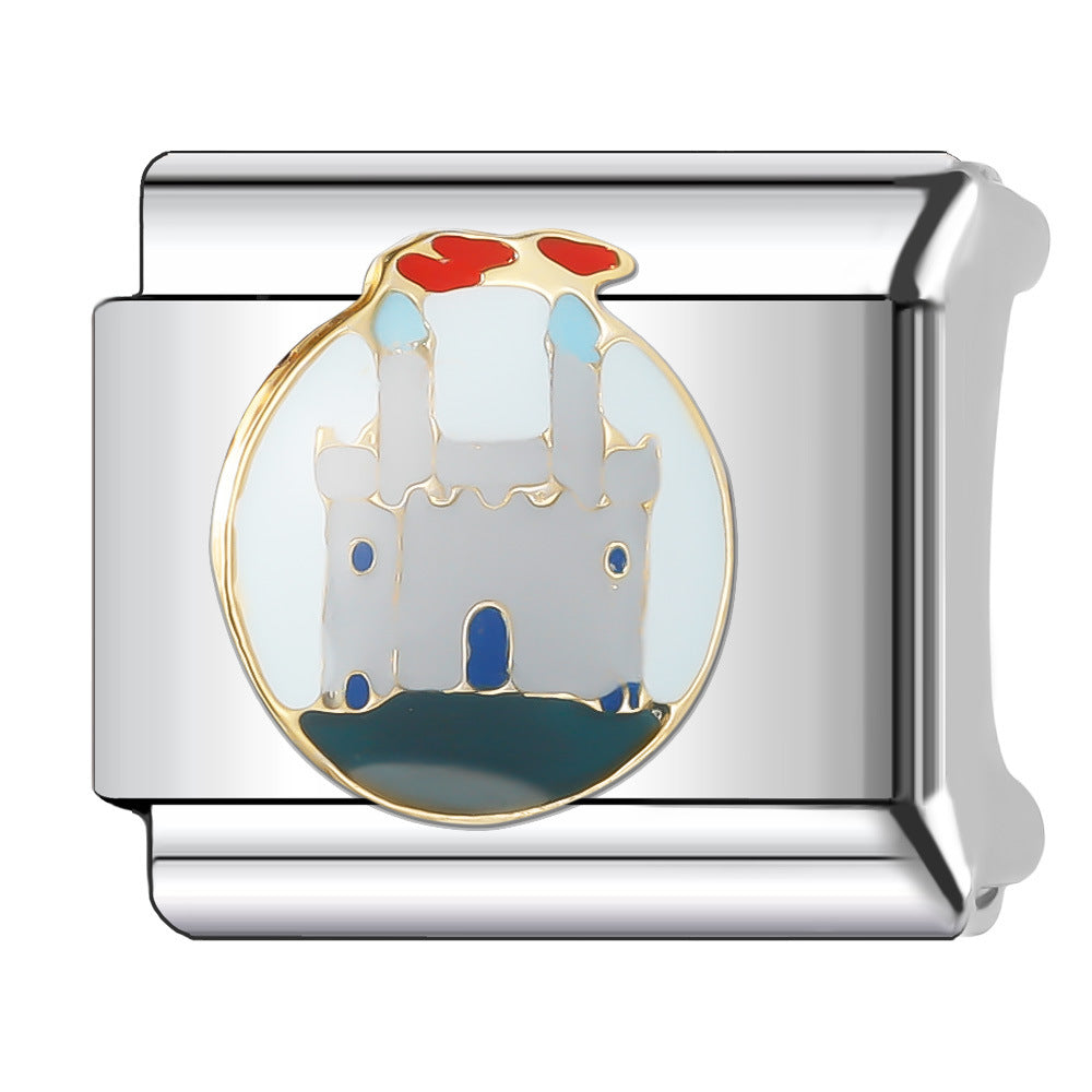 Wholesale Italian Charm Bracelet 9mm DIY Splicing Creative Pattern Stainless Steel Composable Bracelet