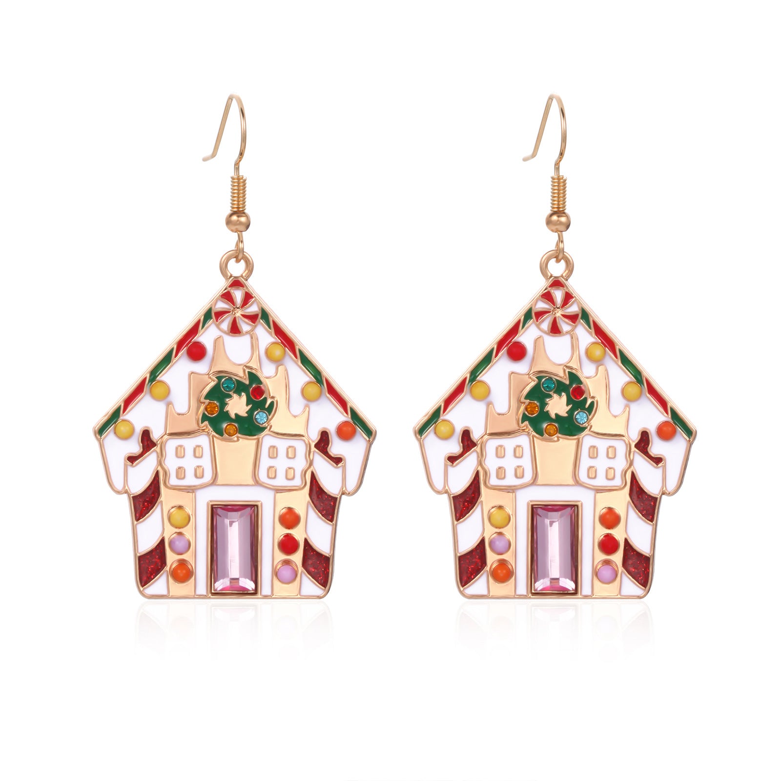 Wholesale Fashion Oil Dripping Christmas Tree Gingerbread Man Earrings ACC-ES-Bingl003