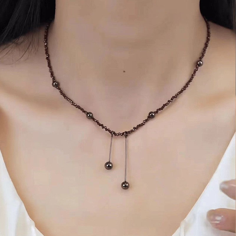 Wholesale Double Layer Stacked Shell Necklace