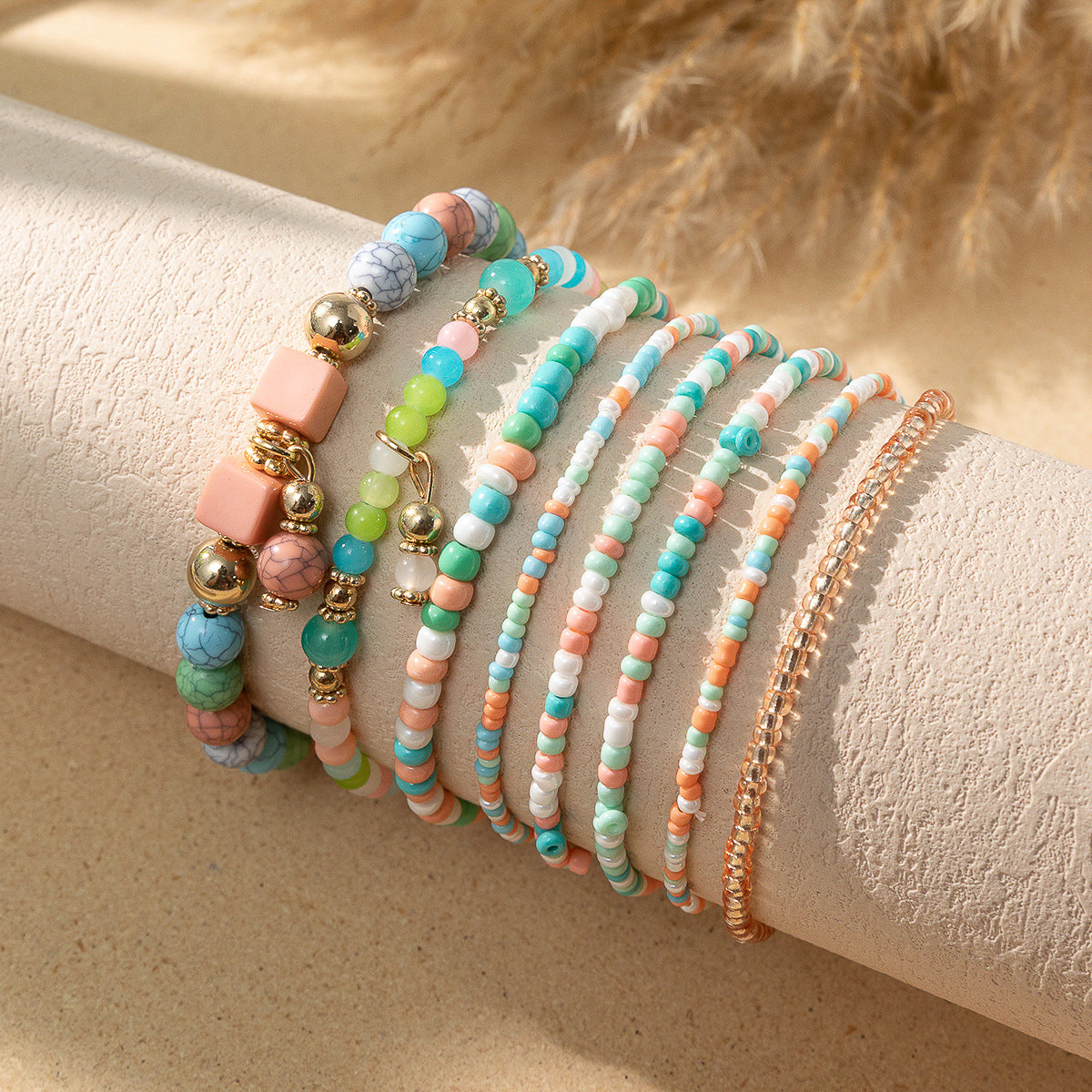 Wholesale Resort Style Bohemian Rice Bead Bracelets ACC-BT-XLH002