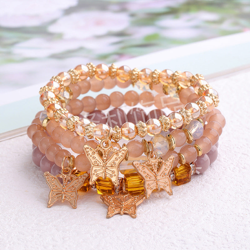 Wholesale Multi-layer Creative Bohemian Butterfly Crystal Beaded Bracelet ACC-BT-FengLi004