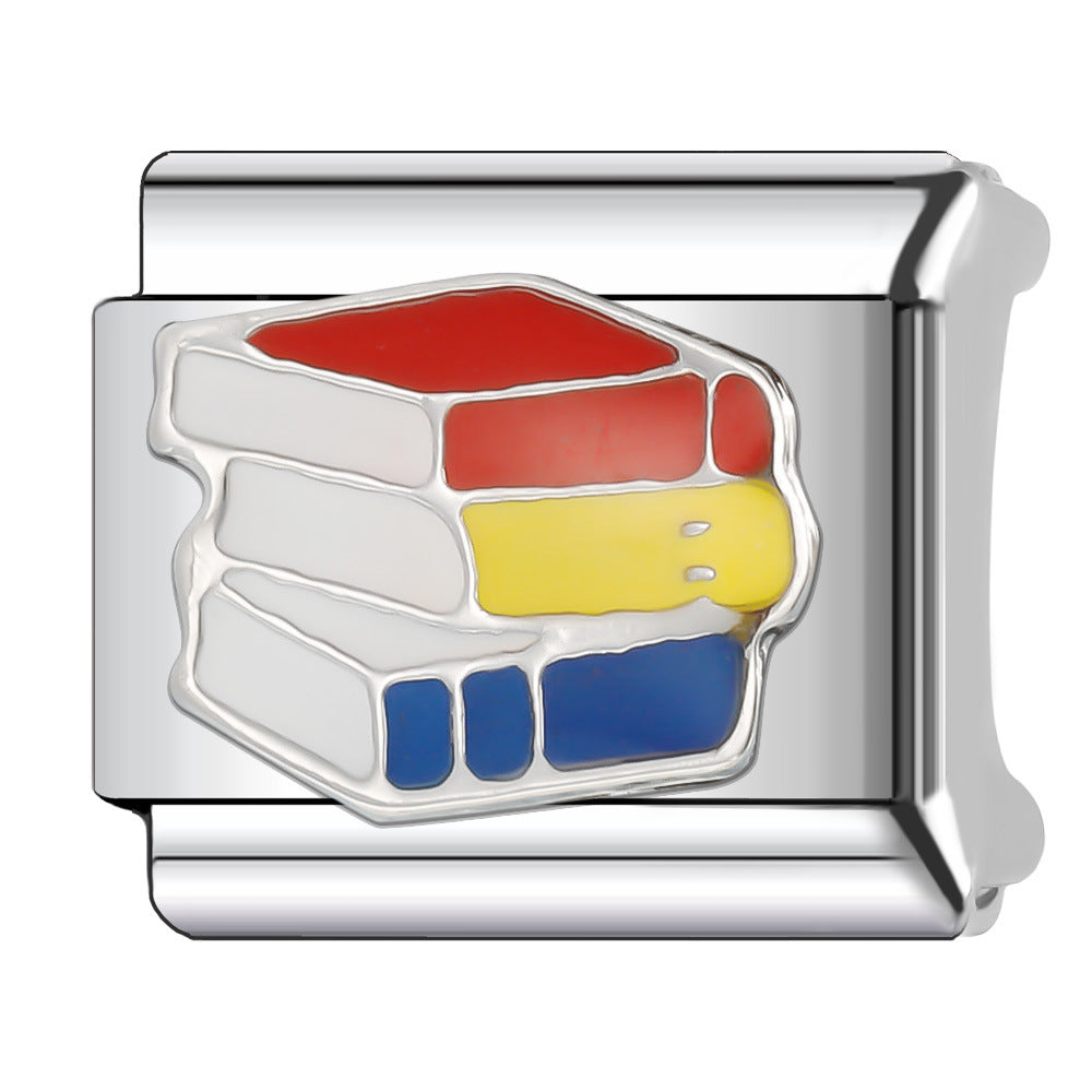 Wholesale Italian Charm Bracelet 9mm DIY Splicing Tutorial Student Series Stainless Steel Composable Bracelet