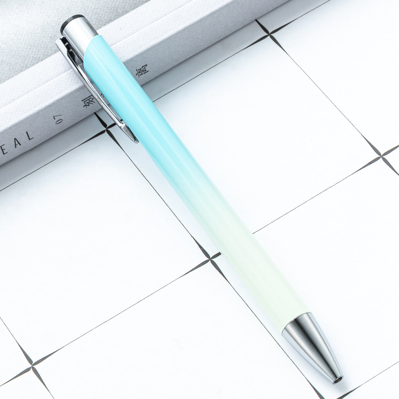 Wholesale Double coil gradient aluminum pen metal push ballpoint pen